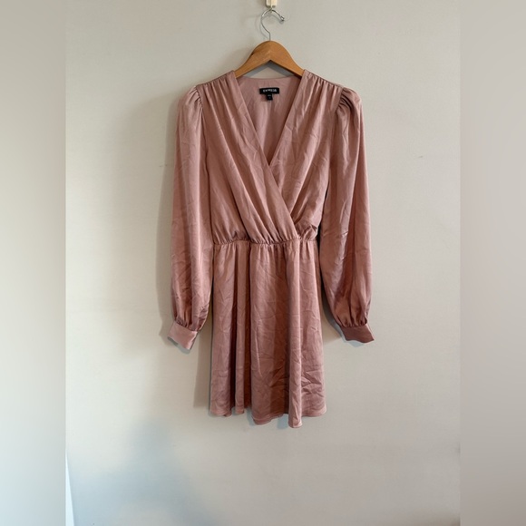Express Blush Long Sleeve Mini Dress, Size Small - Picture 1 of 7